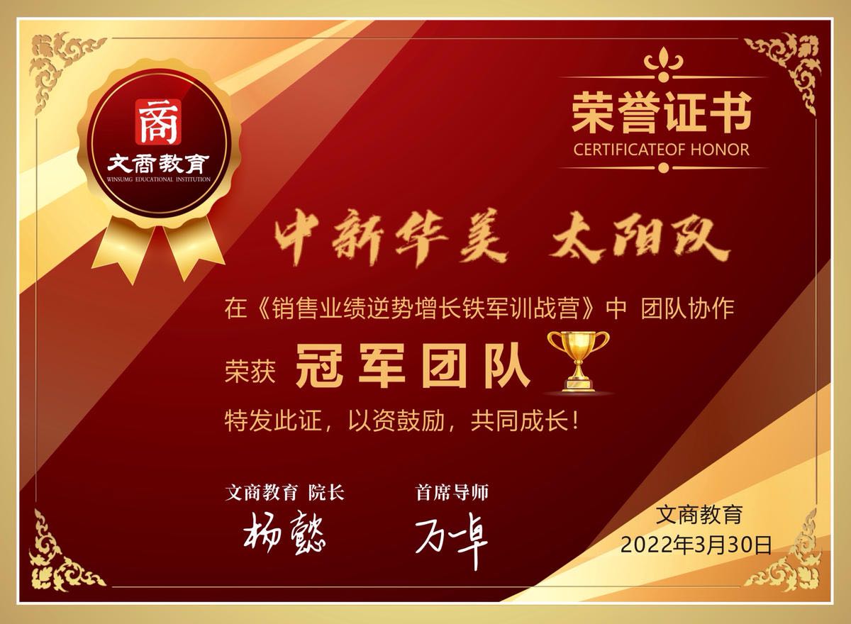 時間在哪里，成果就在哪里丨祝賀青島中新華美《銷售業(yè)績逆勢增長鐵軍訓(xùn)戰(zhàn)營 》完美收官！