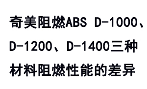 奇美TBBA系列防火級ABS D-1000、D-1200及D-1400之間的阻燃性能差異